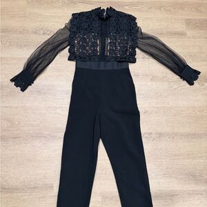 Self Portrait Elegant Black Lace Jumpsuit size 2